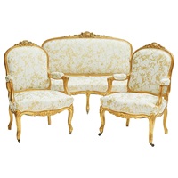 Fauteuils de salon de luxe de style baroque vintage, construction en teck, pour la maison, le salon - taille et couleur personnalisables