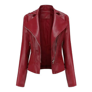 Breathable Custom Logo Design Women Slim Fit Stylish Winter <b>Canvas</b> <b>Jacket</b> Turtleneck Comfortable Leather <b>Jackets</b> Wholesale - Product Image 1