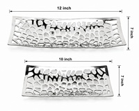 Plateau en acier inoxydable avec découpe géométrique pour la décoration intérieure, pièce décorative artisanale en métal durable pour hôtel