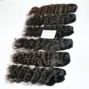 Fournisseur naturel non traité à cuticules alignées Cheveux vierges Remy Remy crépus ondulés Extensions de cheveux humains temple indien - Product Image 1