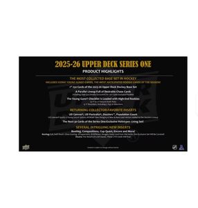 Nouveauté : Pack de collection de hockey Upper Deck Série 1 2025-26 disponible pour les acheteurs en gros, en stock - Product Image 2