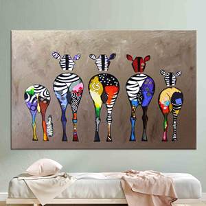 Tableau sur toile Banksy Zebra : Design imprimé Graffiti Pop Art, TOILE ENROBÉE - Product Image 1