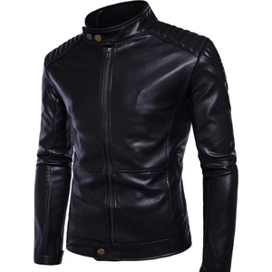2026 New Autumn Winter Men's High-Quality Leather <b>Jacket</b> Slim Fit Bomber Style Motorbike <b>Jacket</b> for Man - Product Image 5
