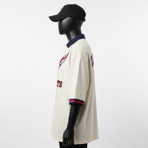 Polo homme en piqué de coton de haute qualité 240 GSM, texture lisse, blanc, col marine, logo brodé, Polo homme - Product Image 3