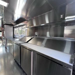 Remolque de Cocina Móvil, Camión de Comida con Carrocería de Acero, Eje Único, 2 Ruedas, Uso en Exteriores, Estructura de Acero Inoxidable, Diseño Cuadrado - Product Image 6