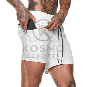 Short de gymnastique d'été pour hommes de haute qualité avec logo personnalisé Short d'entraînement en polyester décontracté OEM Short de bain solide à haute élasticité avec poche - Product Image 4