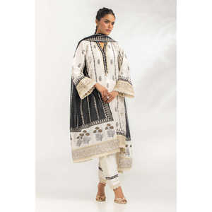 Conjunto de Traje Bordado de 3 Piezas en Viscosa y Seda Cruda para Mujer, Elegante y con Estilo, IPSTD-55330 - Product Image 5