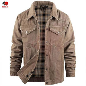 Veste en jean personnalisée pour homme, col rabattu, tissu respirant avec logo personnalisé, ODM OEM - Product Image 1