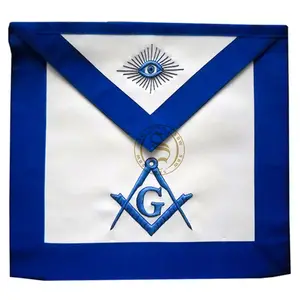 Chất lượng cao màu xanh Lodge masonic Thạc sĩ Tạp dề masonic Tạp dề | Custom made Regalia Tạp dề và cổ áo để bán