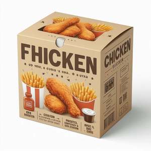 Embalaje Desechable de Calidad Alimentaria, Caja de Pollo Frito con Logotipo Personalizado, Materiales Reciclados, Laminación Mate, Relieve para Sushi - Product Image 6