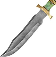 Couteau de chasse fait main avec gaine en cuir forgé à la main en acier damas couteau Bowie à lame fixe couteaux à lame fixe pour l'extérieur