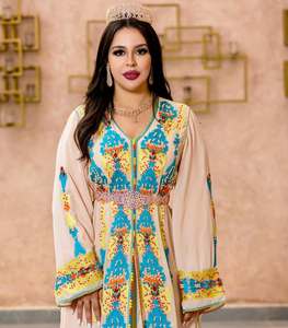 ชุดแม็กซี่แขนยาวสไตล์มุสลิมแบบดั้งเดิมสวมใส่ได้ทุกวันปักสีตามสั่ง - Product Image 1