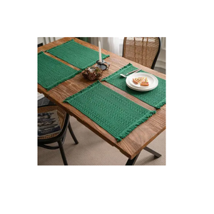 Sublimation Kitchen Dining Heat Resistant Round <b>Placemats</b> Boho Macrame Woven Tassel Print <b>Table</b> Mats Pad Non-Slip <b>Placemats</b> - Product Image 1