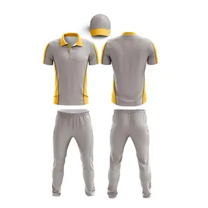 Yüksek kaliteli mikro-fiber dijital yüceltilmiş kriket forması kiti özelleştirilmiş desen tasarım Jersey ve pantolon OEM