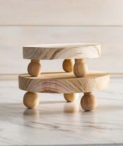 Plateau de service ovale en bois d'acacia, simplicité moderne, pour collations d'enfants, fruits, compléments alimentaires, gâteaux, par f s i - Product Image 4