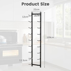 Porte-bouteille de vin en métal forgé Eternal Ember avec cadre incurvé artisanal et élégance rustique vintage, ornement de présentation - Product Image 5