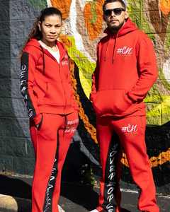 Sudadera y pantalones de alta calidad, ropa de calle, letras impresas, LOGOTIPO personalizado, bloque de Color, cordón, Conjunto de sudadera con capucha de moda para hombres - Product Image 4