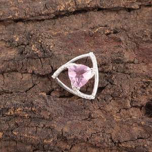 Pendentif en forme de larme en Morganite, design Illuminati, fait à la main, en alliage de cuivre, bijoux en pierres précieuses, qualité supérieure, certifié IGI - Product Image 1