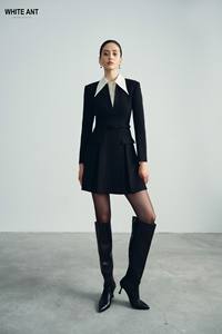 Fabricants vietnamiens Robe pour femmes Haute qualité 73% polyester 17% rayonne 10% élasthanne Meilleure vente ROBE MINI PHOEBE avec col - Product Image 6