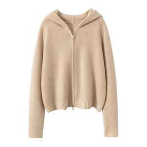 Sweat à capuche en cachemire de haute qualité pour femmes, automne-hiver, épais, côtelé - Product Image 1