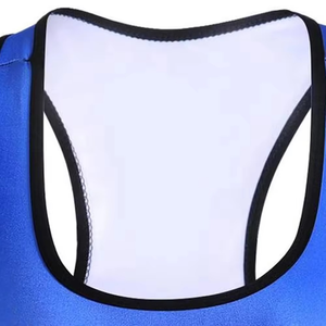 Premium Quality Breathable <b>Top</b> Selling Women Blue Racerback Sports Bra with Black Trim Compressed Sports Bra for Ladies Pakistan - Product Image 4
