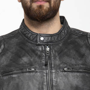 Chaqueta de Motociclista de Cuero Genuino para Hombre, Piel de Vaca Real, Corte Ajustado, Estilo Clásico de Motocicleta, Elegante, Duradera, Cómoda, para Usar en Todas las Temporadas - Product Image 5