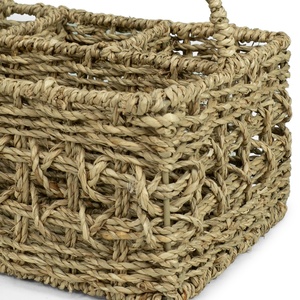 Organisateur de couverts en jonc de mer avec poignée, support naturel pour ustensiles de cuisine, vente en gros - Product Image 3