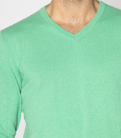 Pulls d'hiver pour hommes en cachemire 100% tricoté à la main de haute qualité, écologiques, ODM, col en V, manches longues, vert, PAOLO NERO, fabriqué en Italie