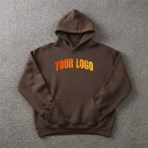 Personalizado DTF impreso Logo 360gsm impermeable bordado hombres básicos sudaderas con capucha de alta calidad ajuste suelto pesado cadera de gran tamaño - Product Image 4