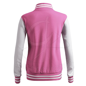 Chaqueta Universitaria Personalizable para Mujer, Mangas de Cuero, Diseño Casual Tipo Bomber, Transpirable, de Secado Rápido, Invierno, Poliéster/Algodón - Product Image 2