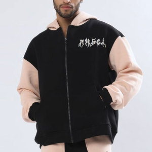 Ropa de Calle de Alta Calidad 100% Algodón Teñida en Prenda de Secado Rápido con Capucha, Forro y Bolsillos de Felpa con Cremallera Personalizable para Hombre - Product Image 1