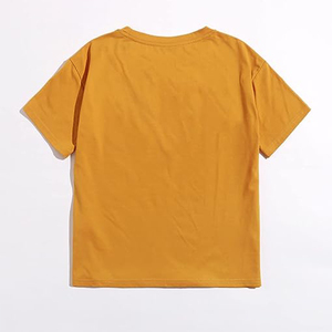 Camiseta de Algodón Lisa para Mujer, Cuello Redondo Clásico, Manga Corta, Venta al Por Mayor, Ropa Básica, Proveedor de Marca Privada OEM - Product Image 4