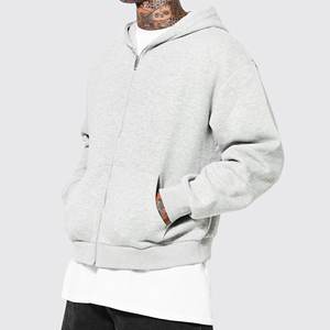 Meilleures ventes Fabricants de vêtements de haute qualité Sweat à capuche personnalisé Boxy Sweat à capuche Boxy Fabricants de sweat à capuche zippé - Product Image 2