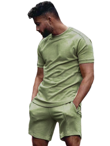 2022 Logo personnalisé équipe Gym survêtement hommes deux pièces ensemble grande taille hommes vêtements vêtements de sport ensemble court - Product Image 2