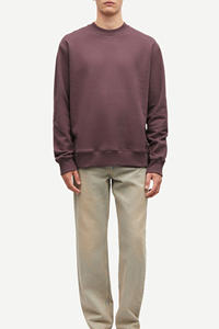 เสื้อสเวตเตอร์คอตตอนผสมผ้าคอตตอนสไตล์โมเดิร์นเสื้อสเวตเตอร์แขนเสื้อยืดหยุ่นคอกลมสำหรับผู้ชายเสื้อสเวตเชิ้ตใส่สบายทนทานจำเป็น - Product Image 4