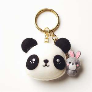 Llavero de fieltro ecológico de alta calidad hecho a mano, accesorio de Material suave de aleación de acero inoxidable con estilo vibrante, llaveros de felpa - Product Image 1