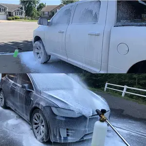 ESD Car Detailing Cleaning Foam Cannon Sprayer Snow Foam Lance With 1/4" Quick Connector Adjustable 5 Pressure Washer Nozzles