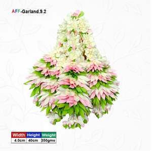 Small Dhol Ladi Artificial Fabric <b>Flower</b> Garland with Decorative Thread <b>Support</b> - Product Image 1