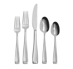 Ensemble de couverts en argent élégant et unique de 5 pièces avec des poignées ondulées écologiques, style américain de haute qualité - Product Image 6