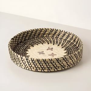 Bandejas decorativas de hierba marina, bandeja tejida de hierba marina, rafia, paja, contenedor para dormitorio y cocina - Product Image 1