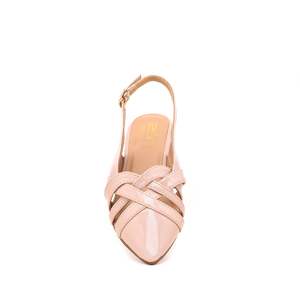 WN5271 Sandalias de tacón rosa con espalda abierta Diseño sin cordones - Product Image 1