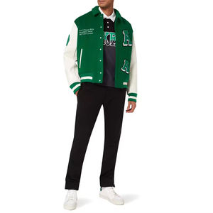 Chaquetas con letras OEM, decoración bordada de lona de alta calidad, cómodas y elegantes mangas de cuero, ligeras, cálidas para invierno - Product Image 2