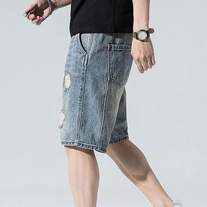 100% Cotton <b>Top</b> Manufacturer Men <b>Distressed</b> Shorts In Solid Color Hot Sale Latest Price Newest Style Men <b>Distressed</b> Shorts - Product Image 4