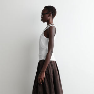 Camiseta sin mangas para mujer, Color blanco, sin mangas, cuello redondo, entrenamiento, ajustada, longitud Regular, gimnasio, Fitness, camisetas sin mangas acanaladas para mujer - Product Image 4