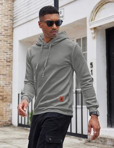 Algodón Fleece Pullover Hoodie Hombres Oversized Winter Warm Kangaroo Pocket Drop Shoulder Logotipo personalizado - Product Image 3