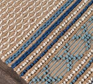 Nature4uhome Tapis d'intérieur géométrique en jute pour le salon, la cuisine, tissé à la main, antidérapant, compatible avec les animaux de compagnie, ivoire - Product Image 2