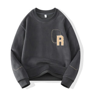 Venta al por mayor francés Terry Vintage sudadera lavado con ácido de alta calidad sudadera personalizada de gran tamaño sudaderas de los hombres - Product Image 2