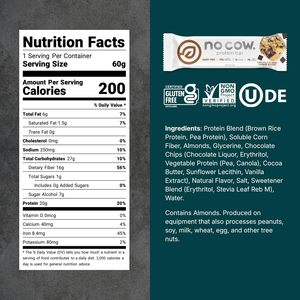 No Cow Vegan Protein Bars, Upgraded Chocolate Chip Cookie Dough Pack of 12 - Product Image 3