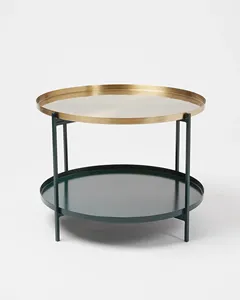 Table console ronde en or en métal de luxe au design moderne de qualité supérieure/tables basses/ensembles de salon de table centrale pour la décoration intérieure - Product Image 2