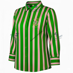 Camisa de Botones de la Hermandad Alpha Kapa Alpha, Camisa Formal de Uso Diario, Camisa Tejida para Mujer, Camisa con Cuello, Camisa de Vestir con Botones Delanteros - Product Image 2